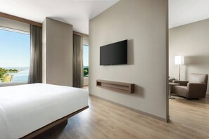 In-room safe, desk, laptop workspace, blackout curtains
