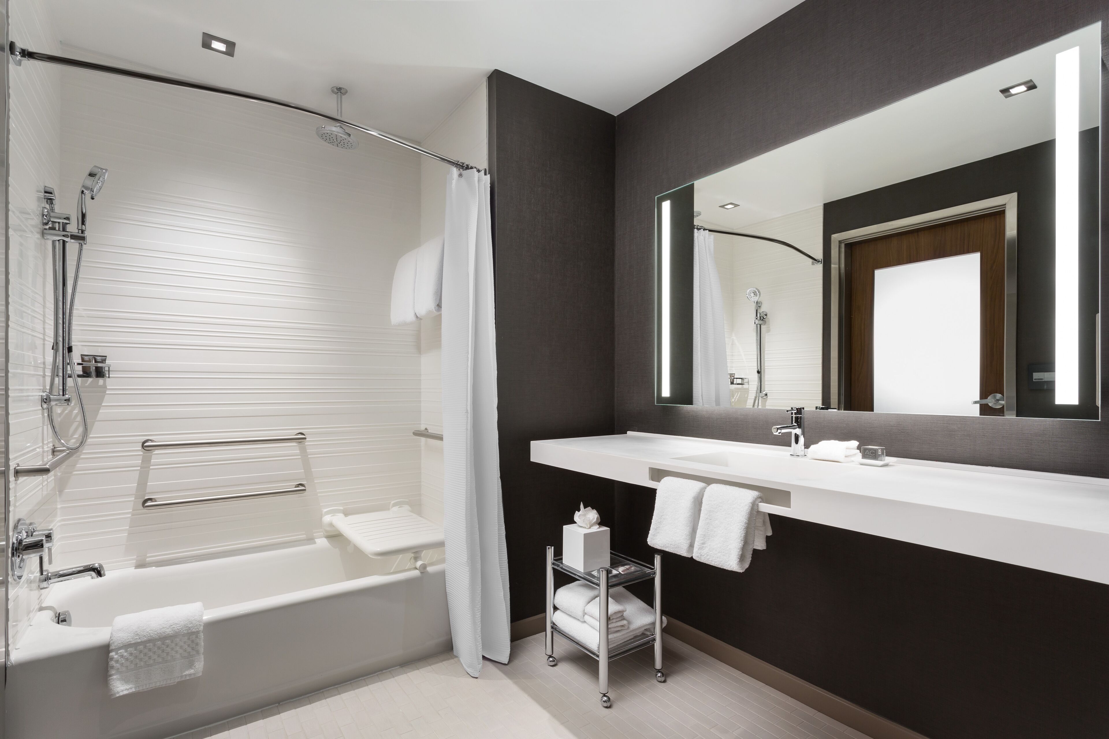 shower, rainfall showerhead, free toiletries, hair dryer