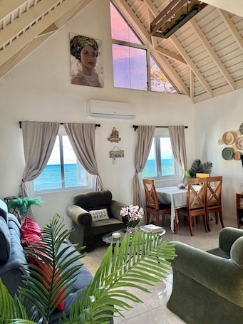 TV, books, music library, stereo. Betta A Yaad Ocean View Villa, New upgrades