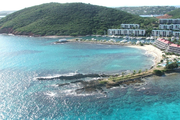 On the beach, sun loungers, beach towels