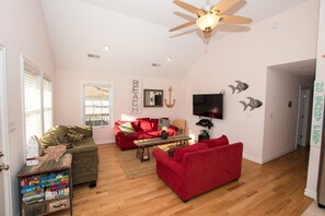 Smart TV, video games, DVD player, books