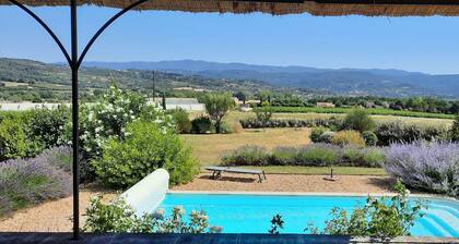 Charming house with private pool, large enclosed grounds, superb Luberon view