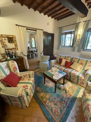TV, fireplace, DVD player, books - Charming house in historical Chianti Estate (San Gusme)