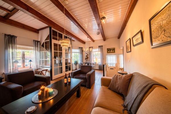 Smart TV, fireplace, DVD player, books