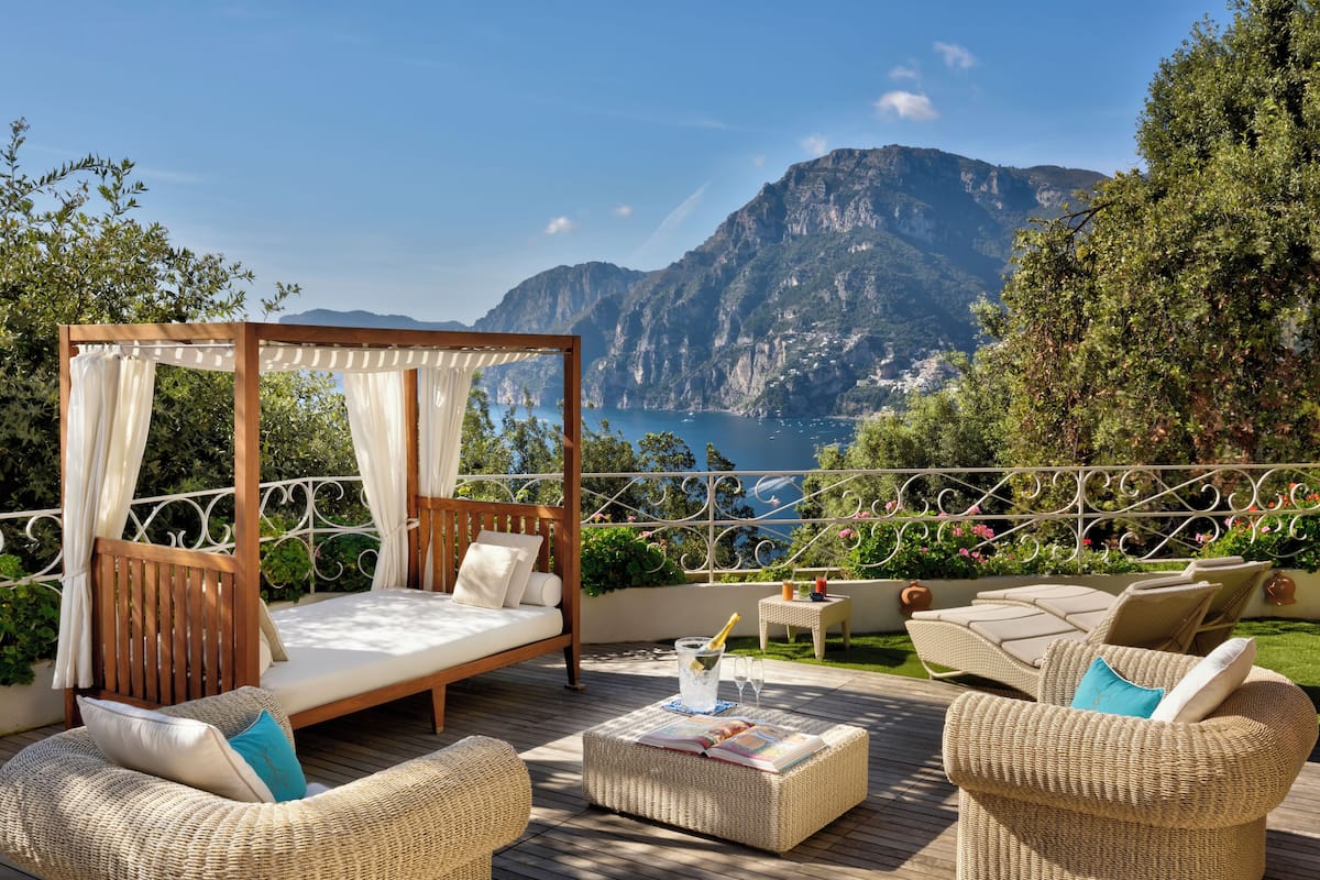 Suíte superluxo, 1 cama King e sofá-cama, terraço | Terraço/pátio