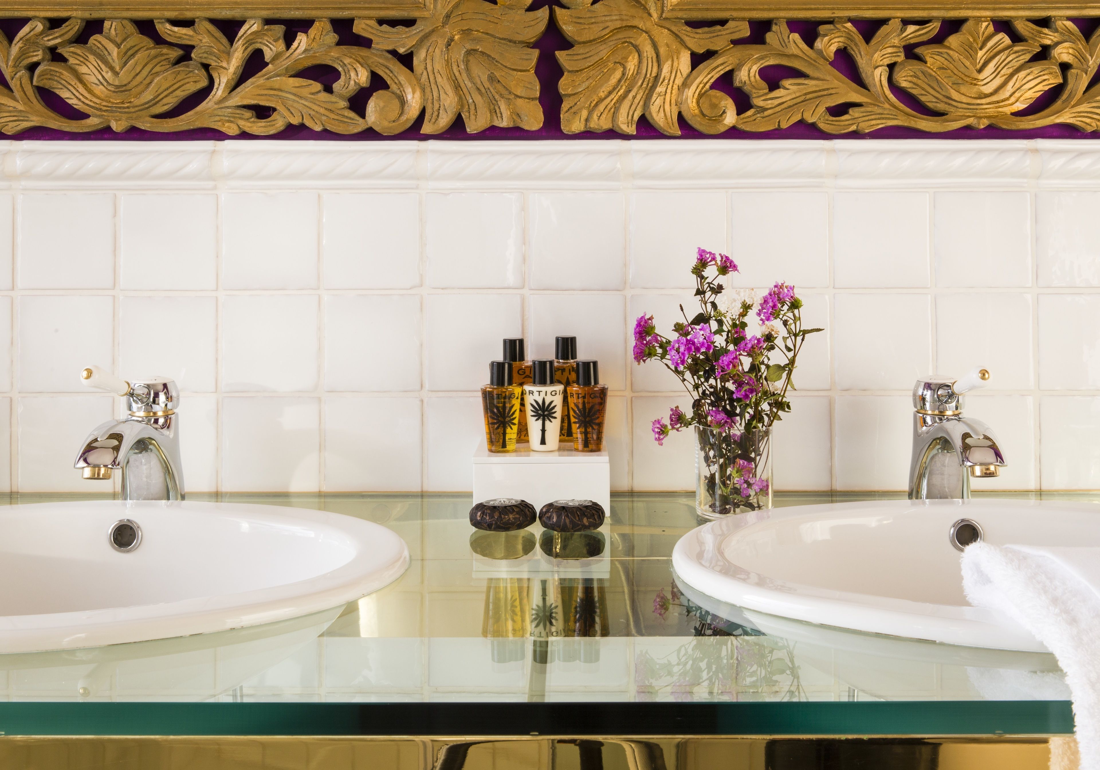 panoramic suite, 1 king bed with sofa bed, hot tub, sea view | bathroom sink