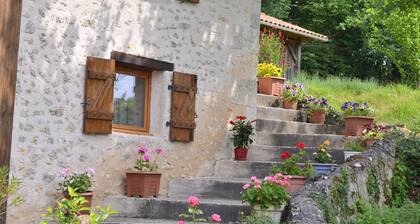 Grange joliment rĂ©novĂ©e, belle vue, arbres fruitiers, forĂȘt de chĂȘnes