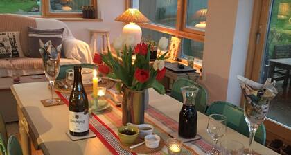 Traditionelles rustikales Steinhaus mit privatem Flussangeln.