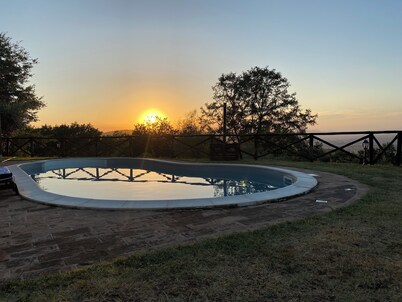 detached villa with a private swimming pool and a large terrain