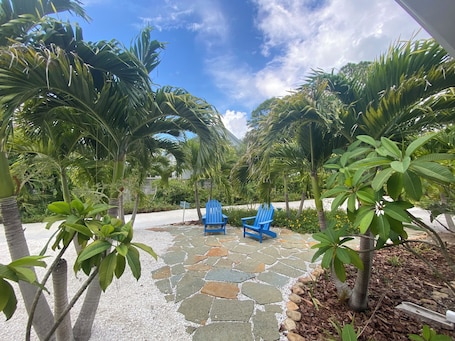 Terrace/patio. The Blue Room with Saltwater Pool Adult Only No Pets