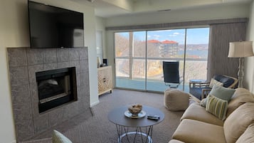 Flat-screen TV, DVD player