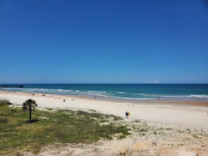 On the beach, beach towels