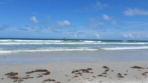 On the beach, beach towels