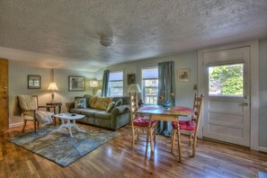 TV, DVD player, books, video library