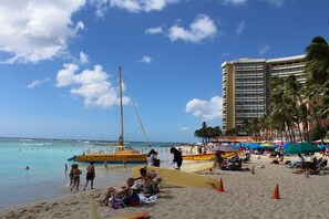 Sun-loungers, beach towels
