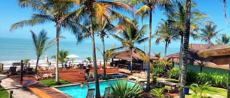 2 outdoor pools, pool umbrellas, pool loungers