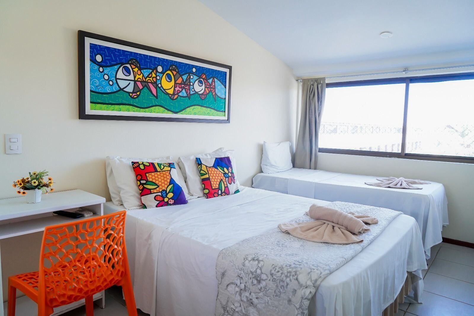 Apartamento | 2 quartos, roupas de cama antialérgicas, escrivaninha