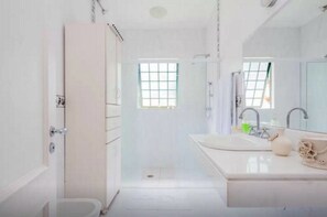 Casa | Banheiro | Chuveiro, produtos de toalete grátis, secador de cabelo 