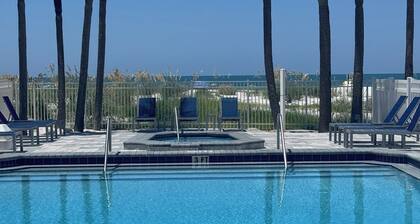 Stunning beach views from balcony in upscale BEACHFRONT condo with pool and spa
