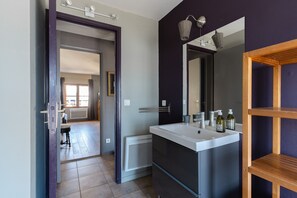 Bathtub, hair dryer, toilet paper