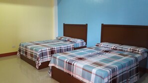 Family Room, 2 Double Beds, Non Smoking, Mountain View | Desk, bed sheets