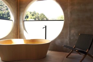 Superior Twin Room with Private Half Outdoor Bath, Non Smoking | Bathroom | Free toiletries, hair dryer, slippers, electronic bidet - Kojinmari (Toyooka)