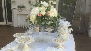 Outdoor banquet area