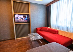 Deluxe Twin Room | Living area | 43-inch flat-screen TV with satellite channels, TV -  216 Eagle Palace Suite (Istanbul)