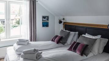 Individually decorated, individually furnished, desk, blackout drapes