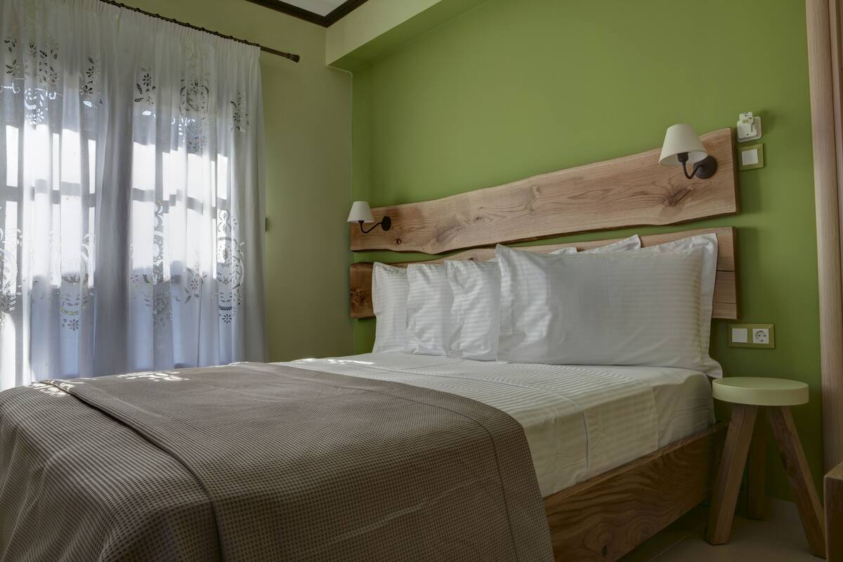 Doppelzimmer, Gartenblick (Elaiodora) | Bettwäsche aus ägyptischer Baumwolle, Allergikerbettwaren