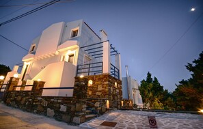 Front of property - evening/night - Peskesi Ikaria (Ikaria)
