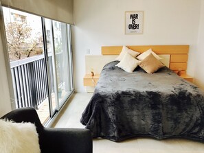 Deluxe Apartment, Kitchenette | View from room