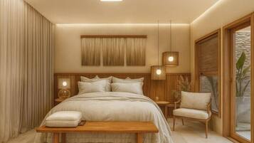 Quarto luxo, 1 cama King | 2 quartos, roupa de cama