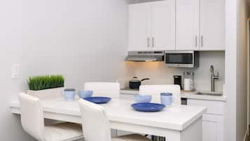 Fridge, microwave, coffee/tea maker