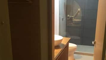 Standard Double Room, 2 Queen Beds | Bathroom | Shower, rainfall showerhead, free toiletries, towels