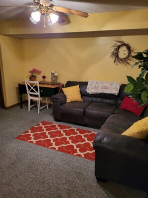 Smart TV, fireplace, Netflix, Hulu