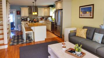 Smart TV, fireplace, toys
