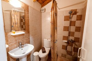Apartment, 1 Bedroom, Sea View | Bathroom | Shower, rainfall showerhead, free toiletries, hair dryer - Stefanidis Apartments (Volvi)