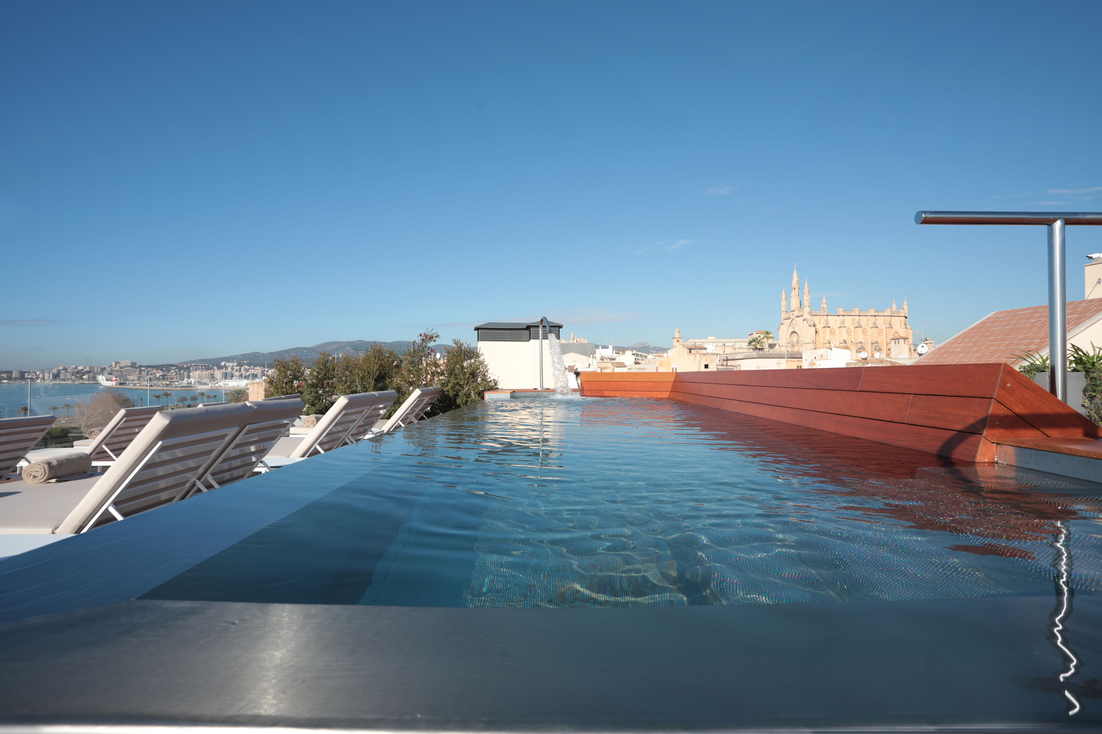 indoor pool, outdoor pool, pool loungers