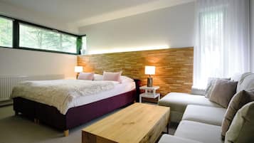 Designblok B2 | 1 soveværelse, premium-sengetøj, skrivebord, strygejern/strygebræt