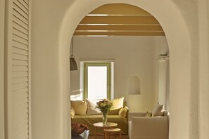 Villa, 2 Bedrooms, Private Pool | Living area | Flat-screen TV - Villa Agrikoia (Santorini)