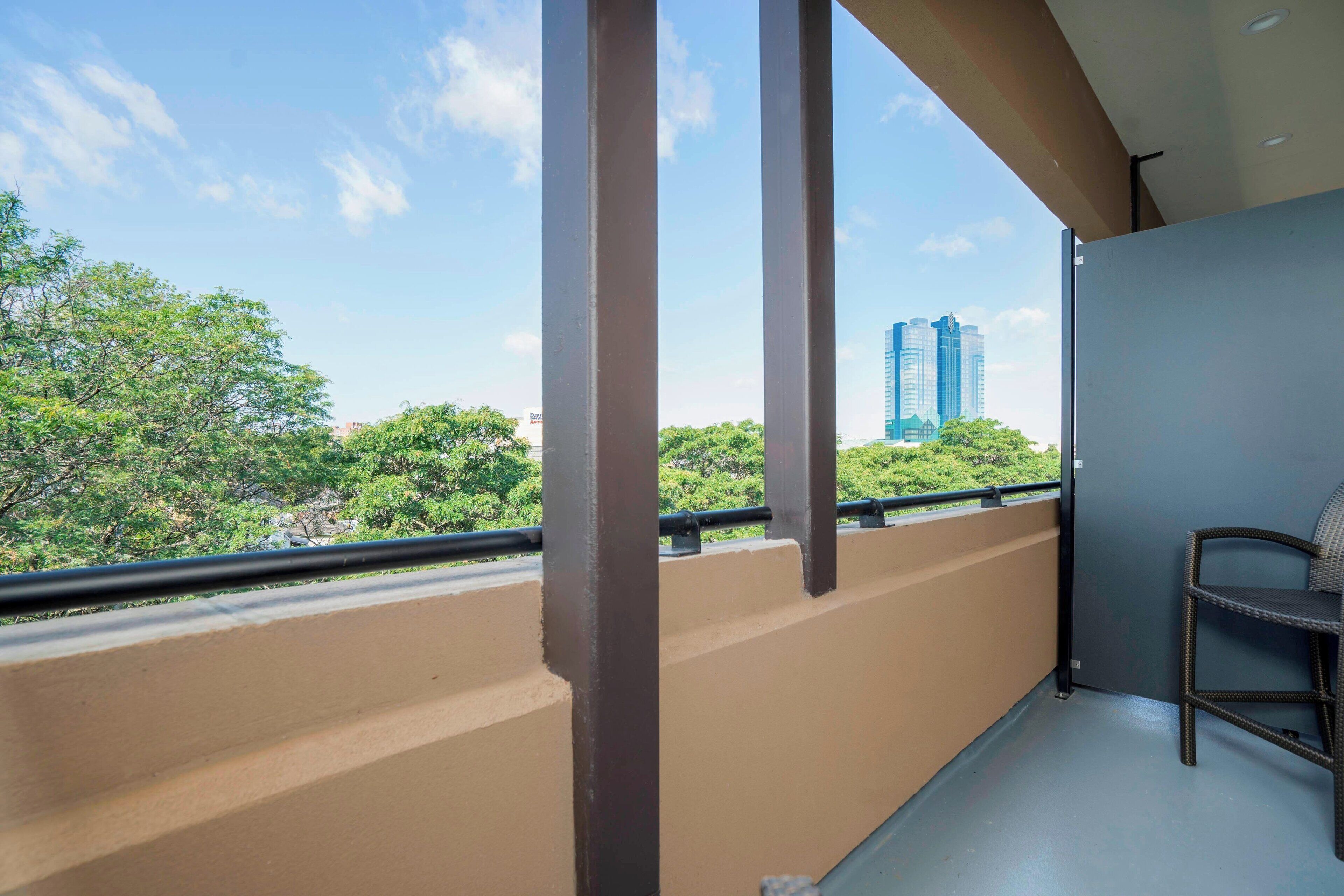 premium bedding, desk, laptop workspace, blackout curtains