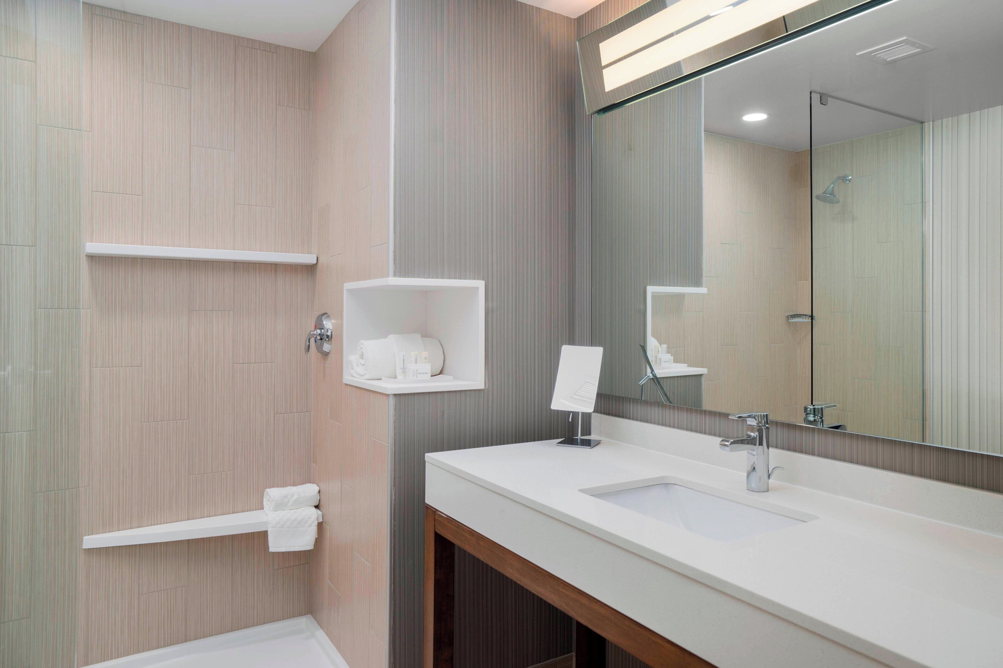 free toiletries, hair dryer, towels, soap