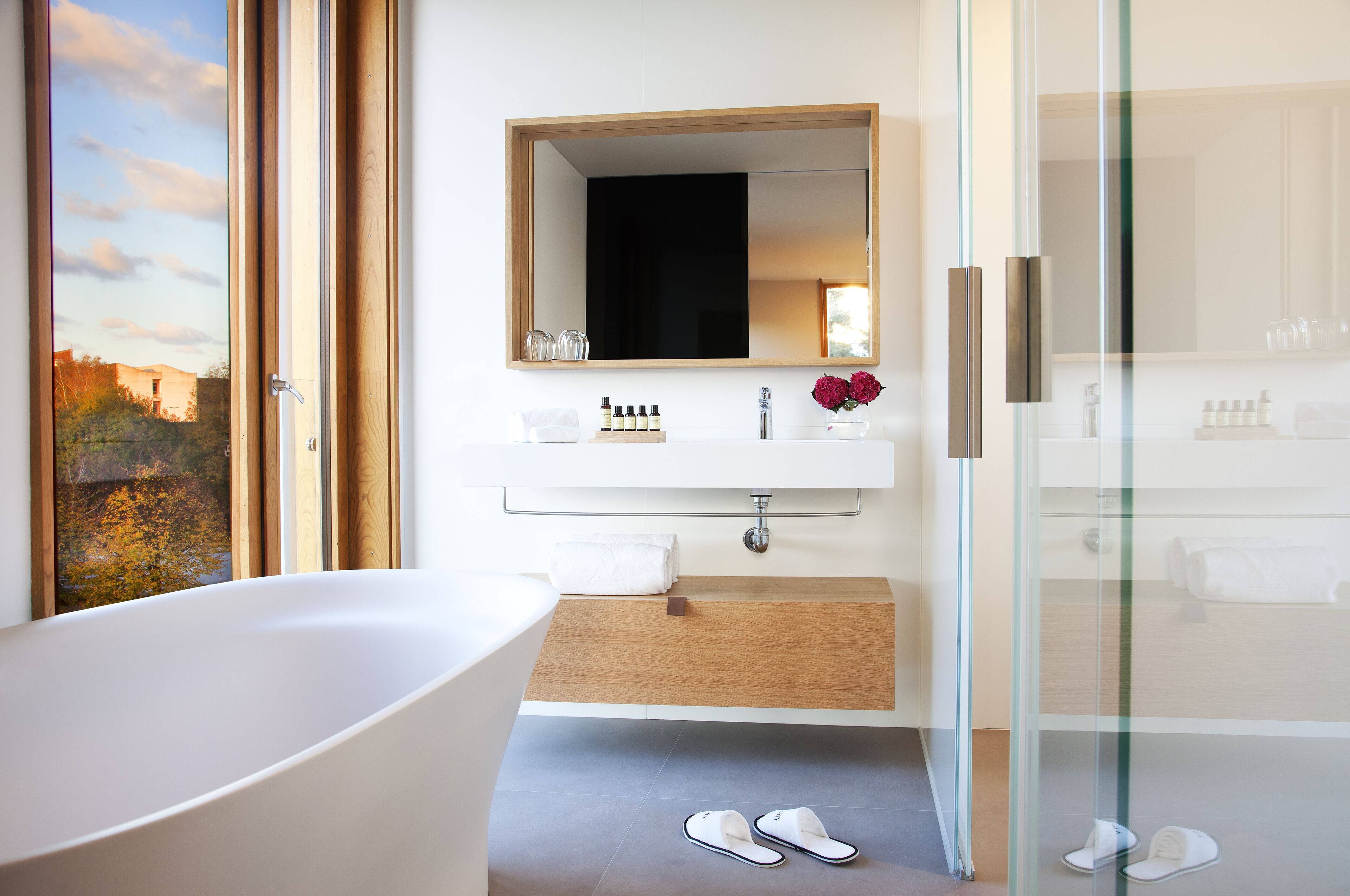 deluxe suite | bathroom | shower, free toiletries, hair dryer, bidet