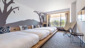 Superior-Vierbettzimmer, 4 Schlafzimmer, Nichtraucher, Bergblick | Zimmersafe, schallisolierte Zimmer, kostenloses WLAN, Bettwäsche