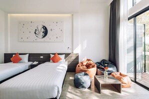 Habitació doble per a ús individual | Escriptori, cortines opaques i wifi gratuïta