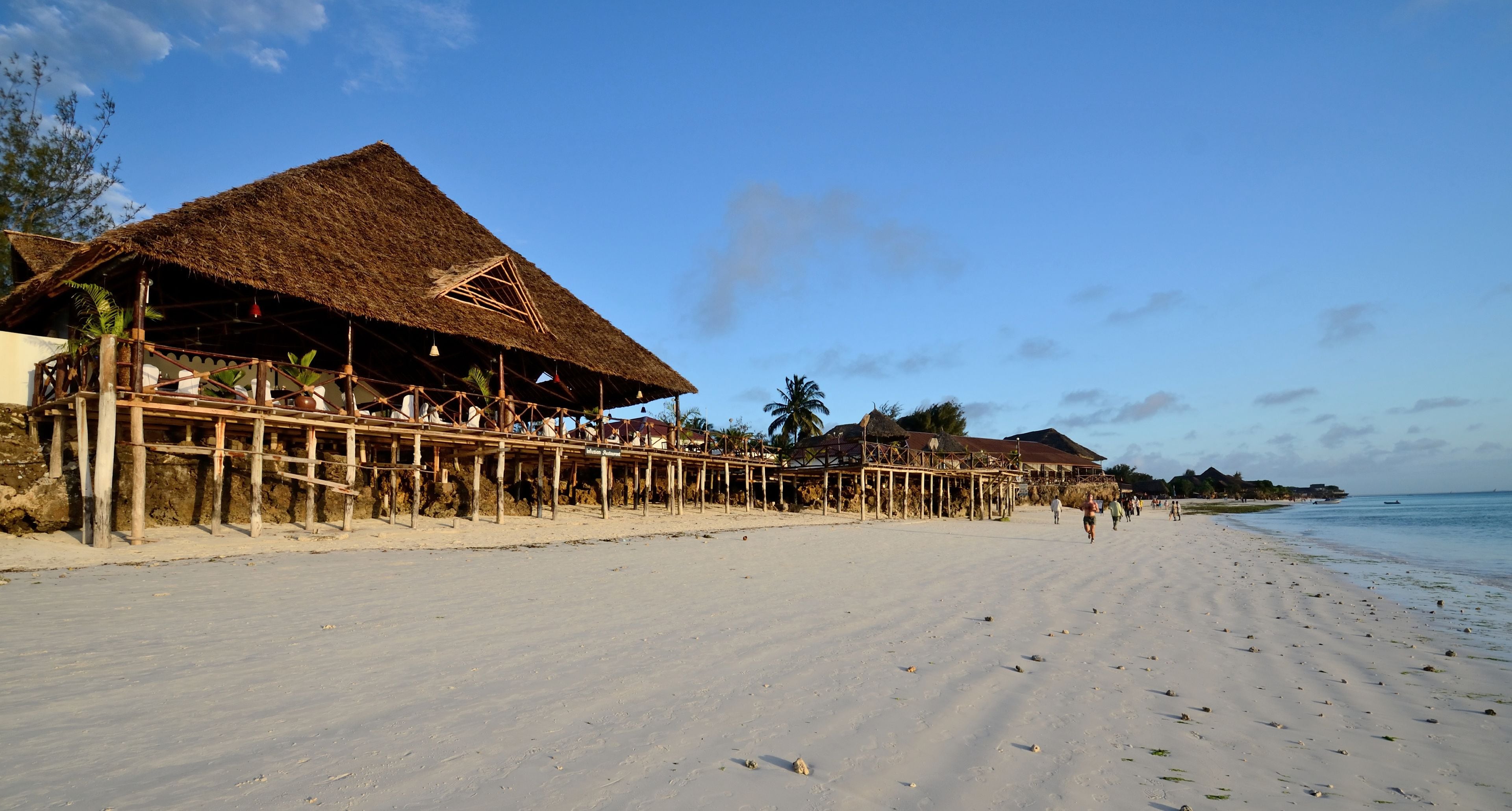 On the beach, white sand