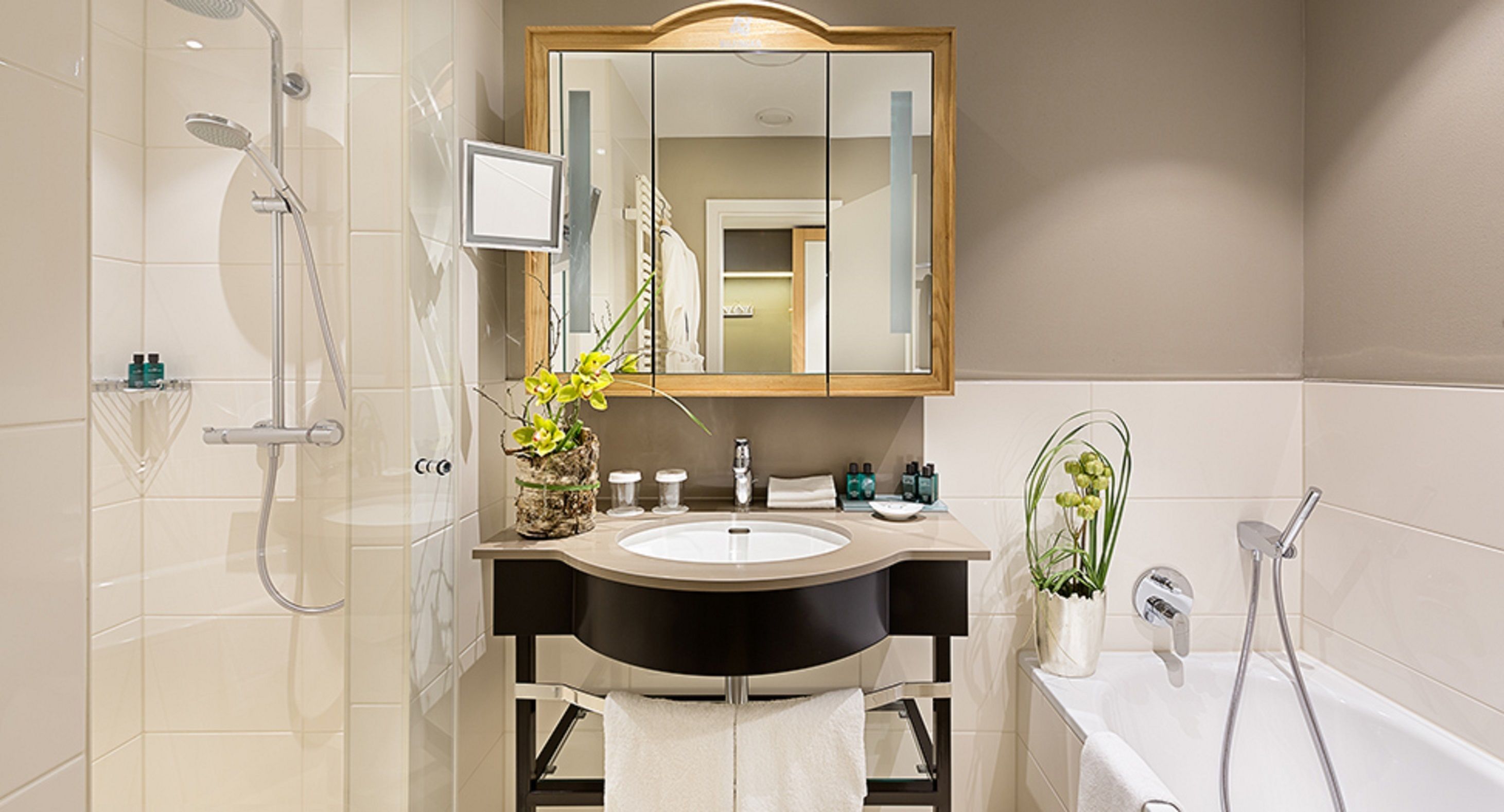 premium double room, 1 double bed, park view | bathroom | free toiletries, hair dryer, bathrobes, slippers