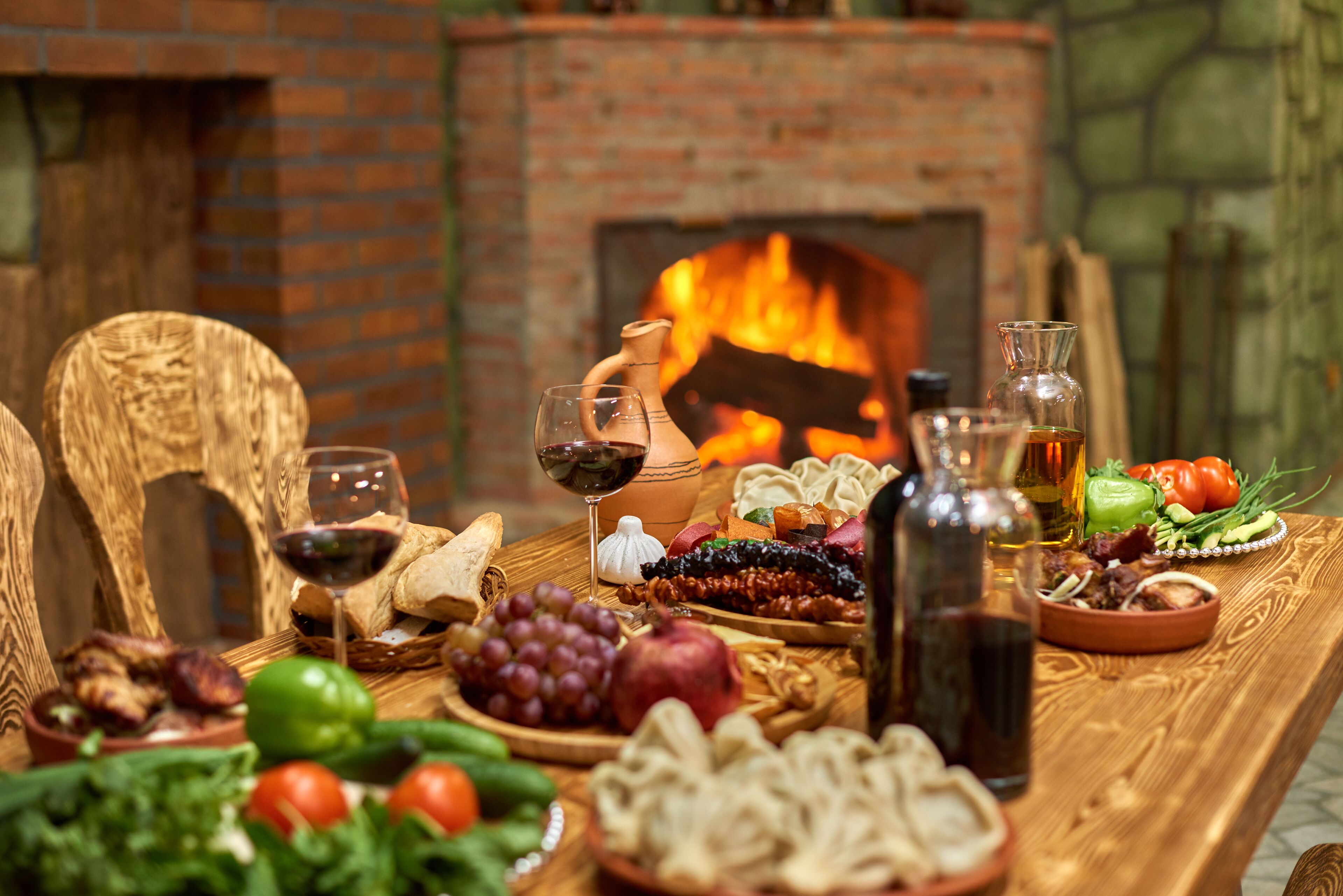 Outdoor banquet area