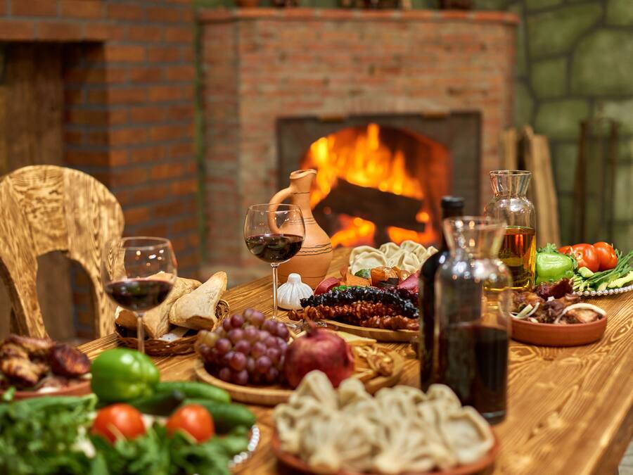 Outdoor banquet area